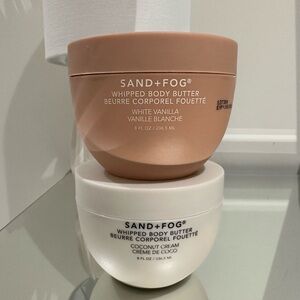 Sand + Fog White Vanilla & Coconut Cream Whipped Body Butter Set of 2 NWT
